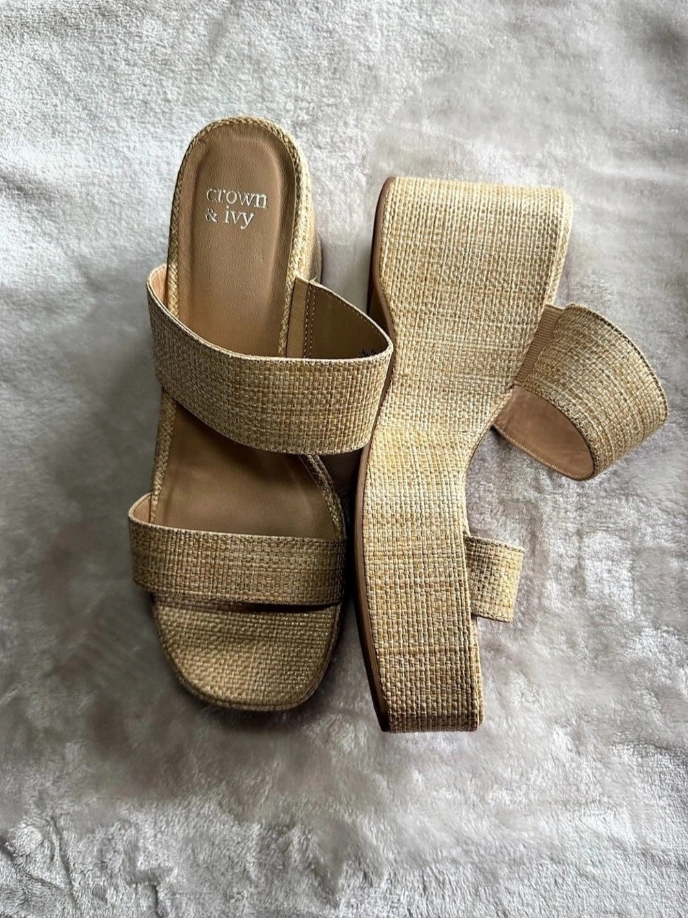 Crown & Ivy Felicia Woven Platform Sandals, Size 9